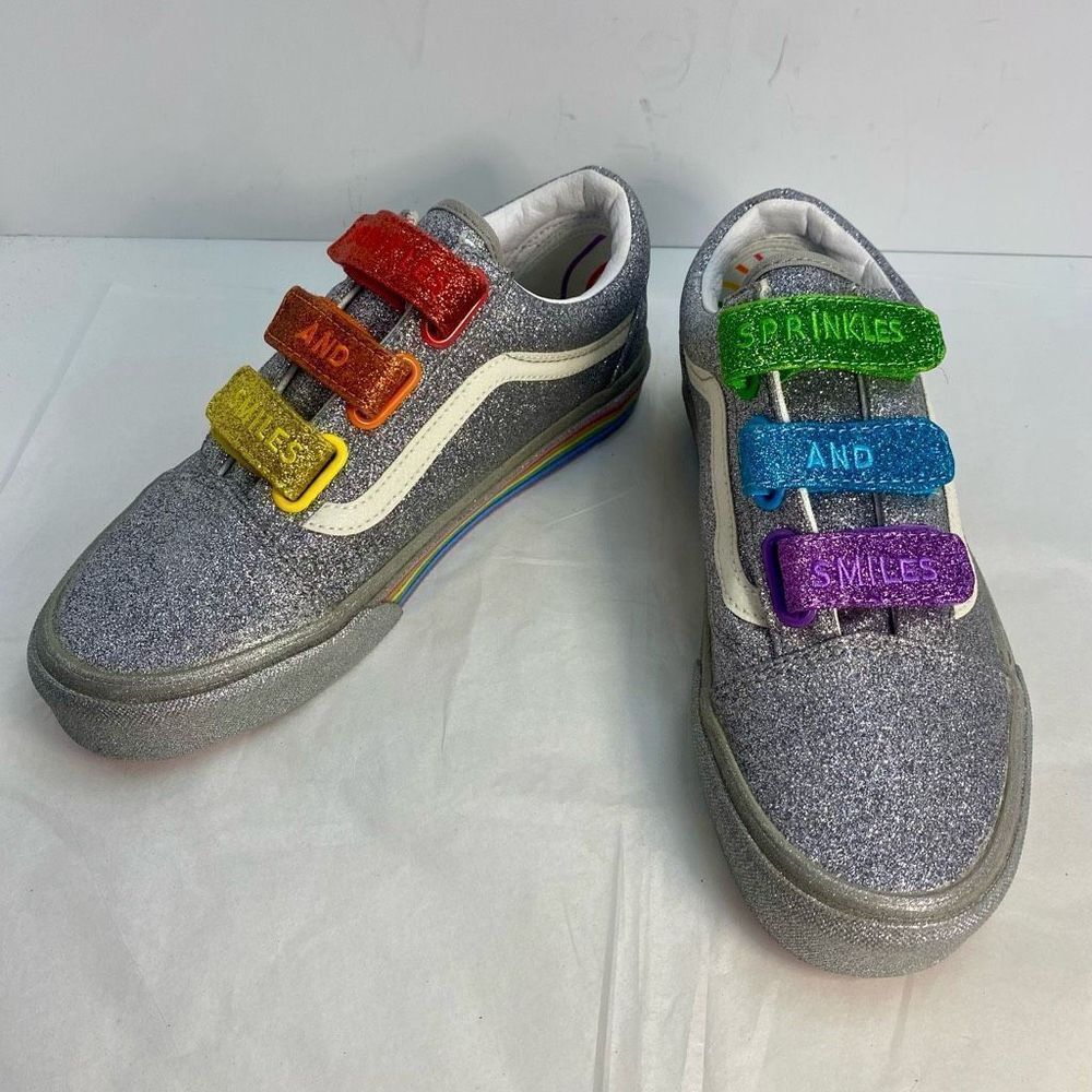 New Vans Old Skool X Flour Shop Limited Edition Sneakers Pride Glitter Rainbow